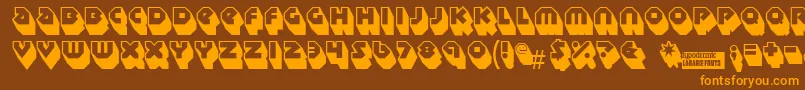 Sudburybasin3D Font – Orange Fonts on Brown Background