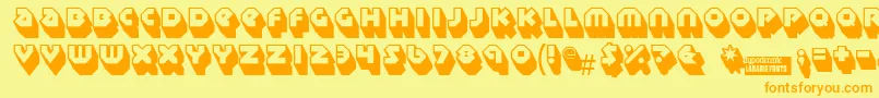 Sudburybasin3D Font – Orange Fonts on Yellow Background