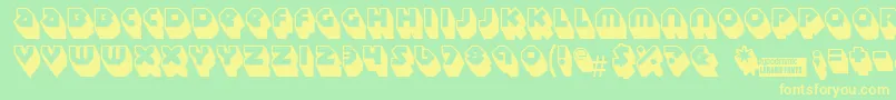 Sudburybasin3D Font – Yellow Fonts on Green Background