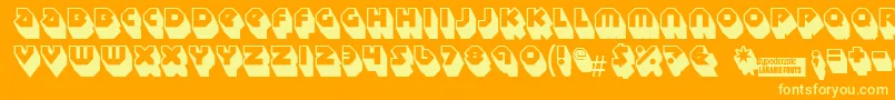 Sudburybasin3D Font – Yellow Fonts on Orange Background