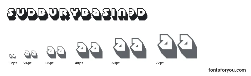 Sudburybasin3D Font Sizes