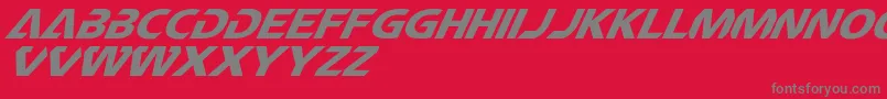 CftechnomaniaSlanted-Schriftart – Graue Schriften auf rotem Hintergrund