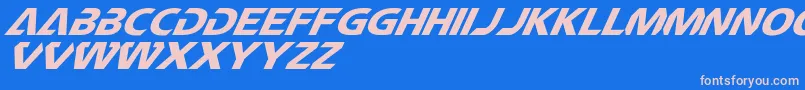 CftechnomaniaSlanted Font – Pink Fonts on Blue Background