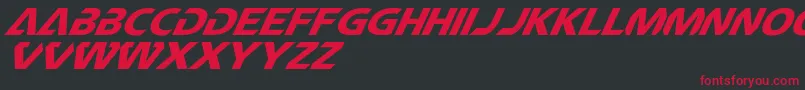 CftechnomaniaSlanted Font – Red Fonts on Black Background