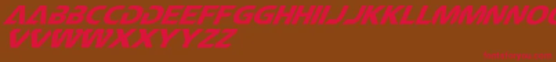 CftechnomaniaSlanted Font – Red Fonts on Brown Background