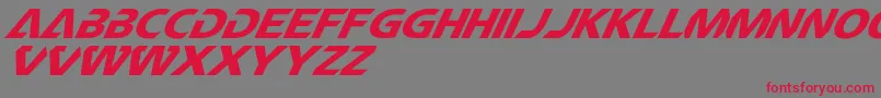 CftechnomaniaSlanted Font – Red Fonts on Gray Background