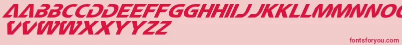 フォントCftechnomaniaSlanted – ピンクの背景に赤い文字