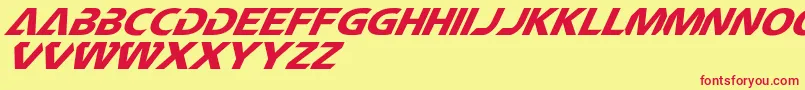CftechnomaniaSlanted Font – Red Fonts on Yellow Background