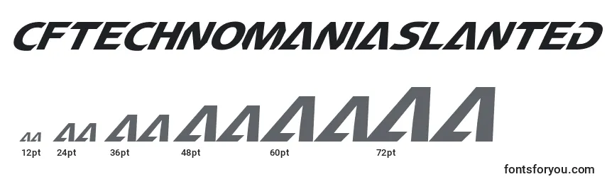 Размеры шрифта CftechnomaniaSlanted