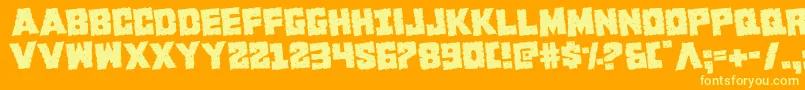フォントKcommandorotate – オレンジの背景に黄色の文字