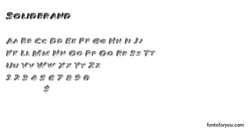 Fuente Solidbrand - alfabeto, números, caracteres especiales
