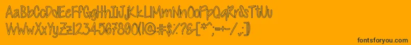CutiePatootieHollow-Schriftart – Schwarze Schriften auf orangefarbenem Hintergrund