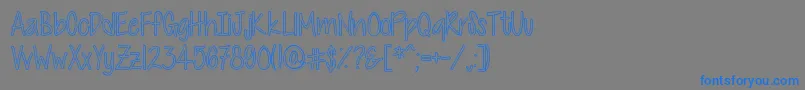 CutiePatootieHollow Font – Blue Fonts on Gray Background