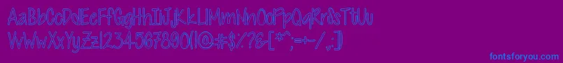 CutiePatootieHollow Font – Blue Fonts on Purple Background