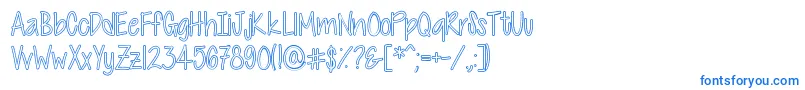 Шрифт CutiePatootieHollow – синие шрифты