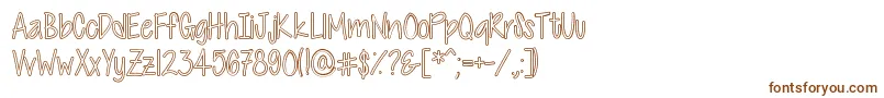 Шрифт CutiePatootieHollow – коричневые шрифты на белом фоне
