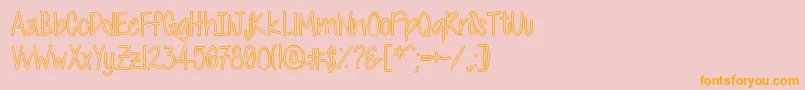 CutiePatootieHollow-Schriftart – Orangefarbene Schriften auf rosa Hintergrund