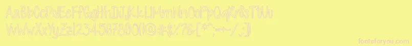 Шрифт CutiePatootieHollow – розовые шрифты на жёлтом фоне