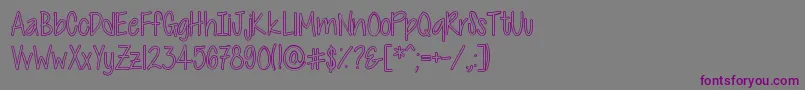 Шрифт CutiePatootieHollow – фиолетовые шрифты на сером фоне