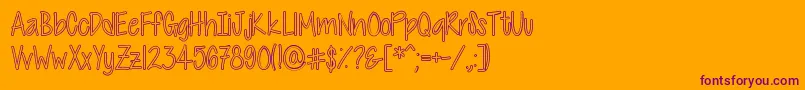 CutiePatootieHollow-Schriftart – Violette Schriften auf orangefarbenem Hintergrund