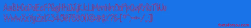 CutiePatootieHollow-Schriftart – Rote Schriften auf blauem Hintergrund