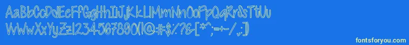 Шрифт CutiePatootieHollow – жёлтые шрифты на синем фоне