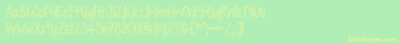 CutiePatootieHollow Font – Yellow Fonts on Green Background