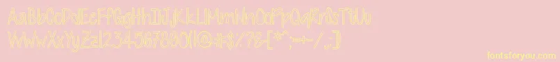 CutiePatootieHollow-Schriftart – Gelbe Schriften auf rosa Hintergrund