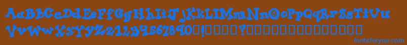 Fonte ThickChocolate – fontes azuis em um fundo marrom