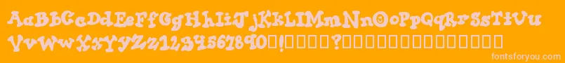 Więcej informacji o czcionce ThickChocolate Czcionka ThickChocolate – różowe czcionki na pomarańczowym tle