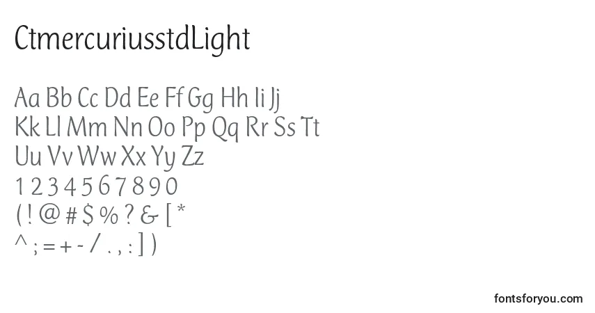 Шрифт CtmercuriusstdLight – алфавит, цифры, специальные символы