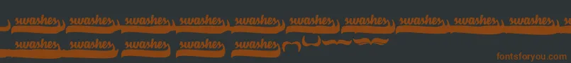 BmdVelvetHeartSwashes-fontti – ruskeat fontit mustalla taustalla
