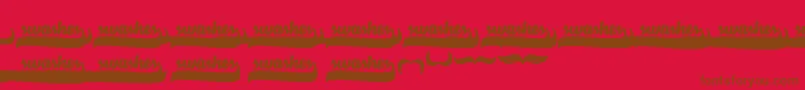 BmdVelvetHeartSwashes Font – Brown Fonts on Red Background