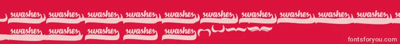 BmdVelvetHeartSwashes Font – Pink Fonts on Red Background