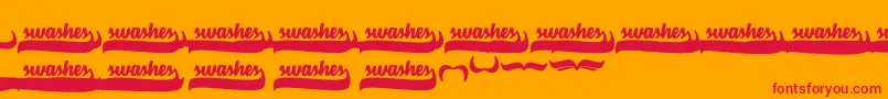 BmdVelvetHeartSwashes Font – Red Fonts on Orange Background