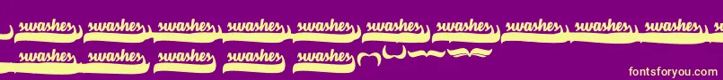 BmdVelvetHeartSwashes Font – Yellow Fonts on Purple Background