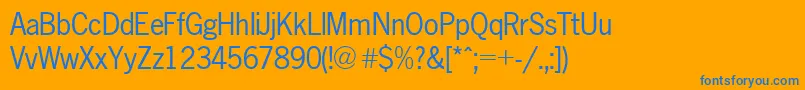 NewsgothicA.ZPsNormal Font – Blue Fonts on Orange Background