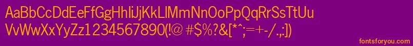 NewsgothicA.ZPsNormal Font – Orange Fonts on Purple Background