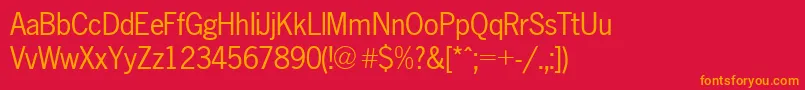 NewsgothicA.ZPsNormal Font – Orange Fonts on Red Background