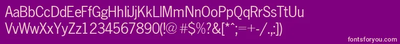 NewsgothicA.ZPsNormal Font – Pink Fonts on Purple Background
