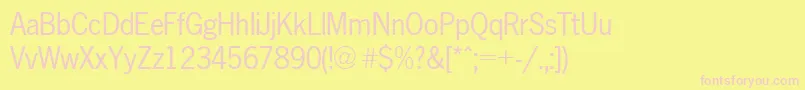 NewsgothicA.ZPsNormal Font – Pink Fonts on Yellow Background