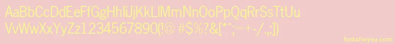 Fonte NewsgothicA.ZPsNormal – fontes amarelas em um fundo rosa