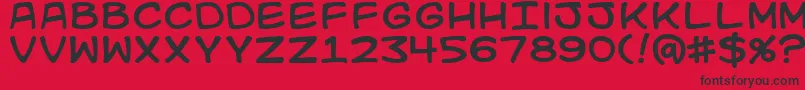 Kidkosmic Font – Black Fonts on Red Background