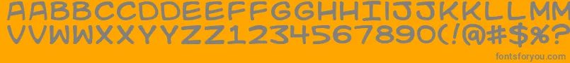 Kidkosmic Font – Gray Fonts on Orange Background