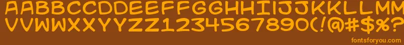 Kidkosmic Font – Orange Fonts on Brown Background