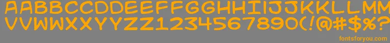 Kidkosmic Font – Orange Fonts on Gray Background