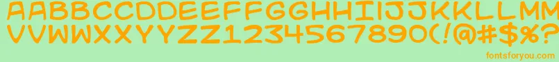 Kidkosmic Font – Orange Fonts on Green Background