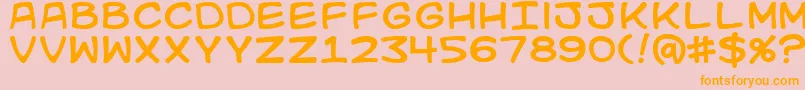 Kidkosmic Font – Orange Fonts on Pink Background