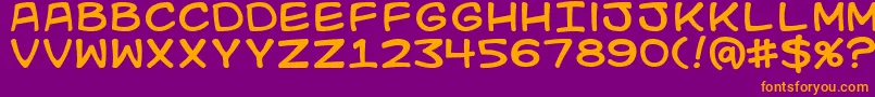 Kidkosmic Font – Orange Fonts on Purple Background