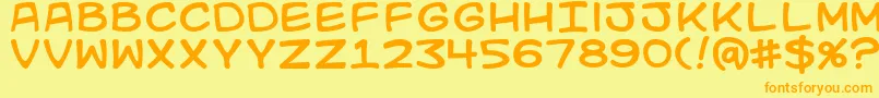 Kidkosmic Font – Orange Fonts on Yellow Background